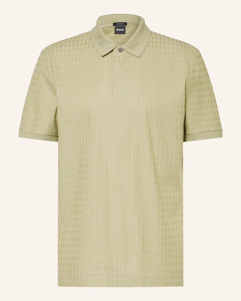 HUGO BOSS Jersey-Poloshirt Parley gruen Beige