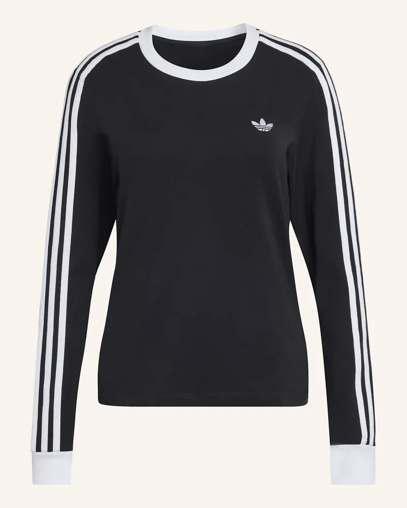 adidas 3-Streifen Langärmliges Shirt, Schmal Geschnitten schwarz Schwarz