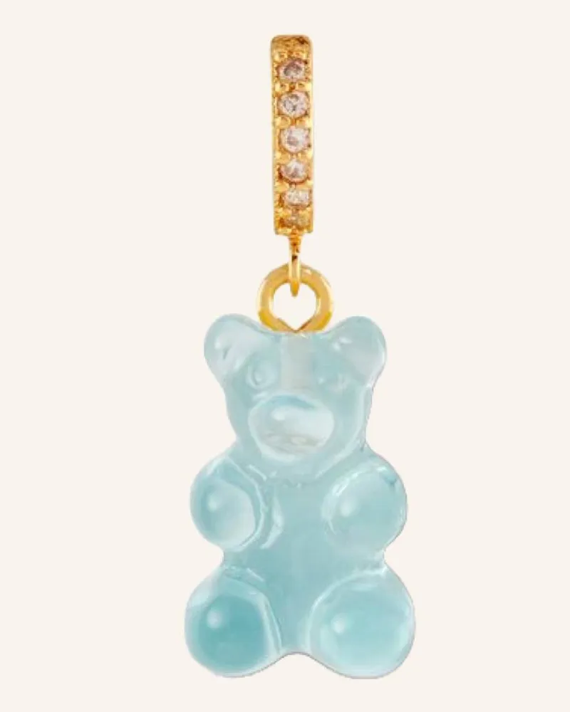CRYSTAL HAZE Single-Ohrring MEDITERRANEAN NOSTALGIA BEAR HOOP by GLAMBOU Blau