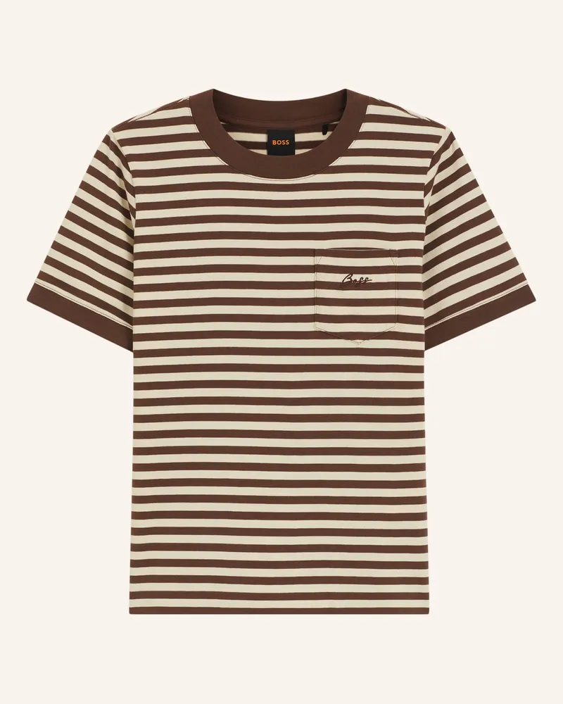 HUGO BOSS T-Shirts C_Ezoe_Stripe Regular Fit schwarz Schwarz