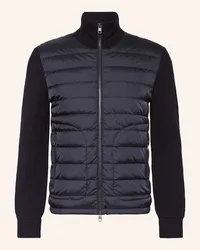 Moncler Daunenjacke im Materialmix Blau