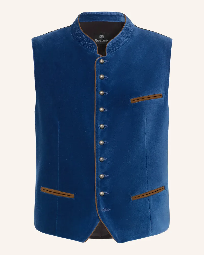 Hammerschmid Trachtenweste Albrecht Aus Samt blau Blau