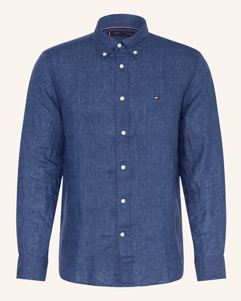 Tommy Hilfiger Leinenhemd Regular Fit blau Dunkelblau