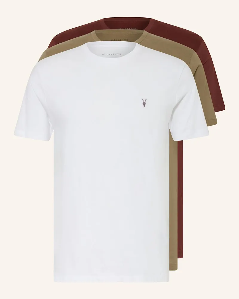 AllSaints 3er-Pack T-Shirts BRACE SS Rot