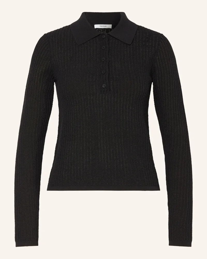 Reiss Strick-Poloshirt India schwarz Schwarz