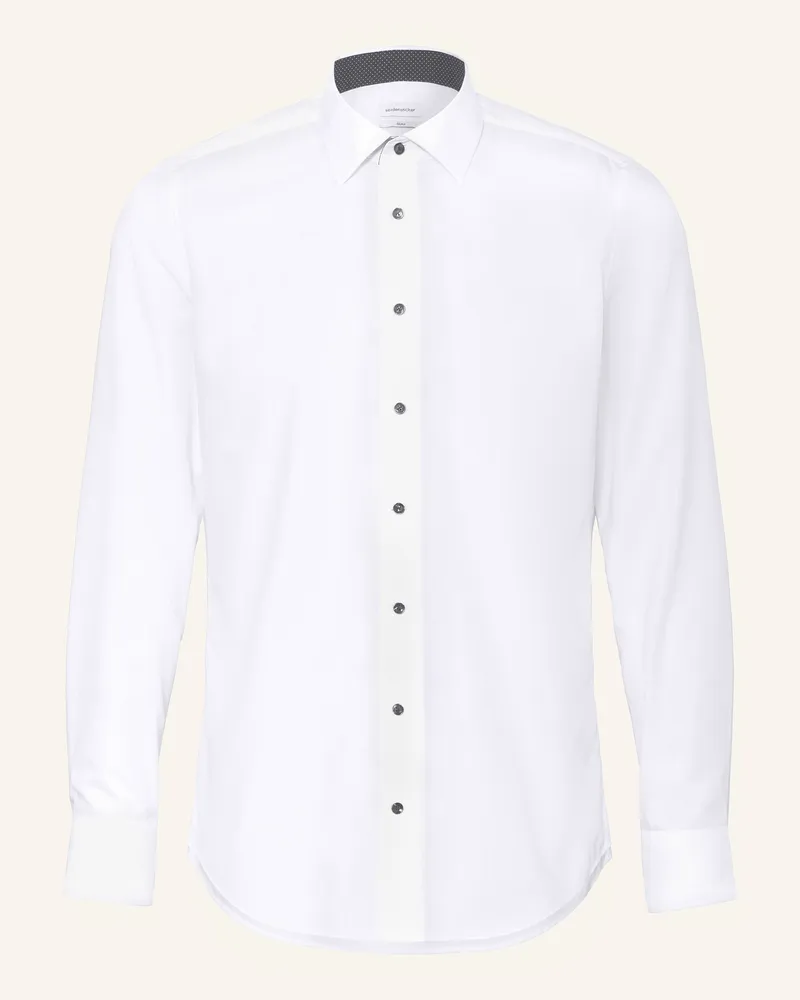 Seidensticker Hemd Slim Fit weiss Weiss