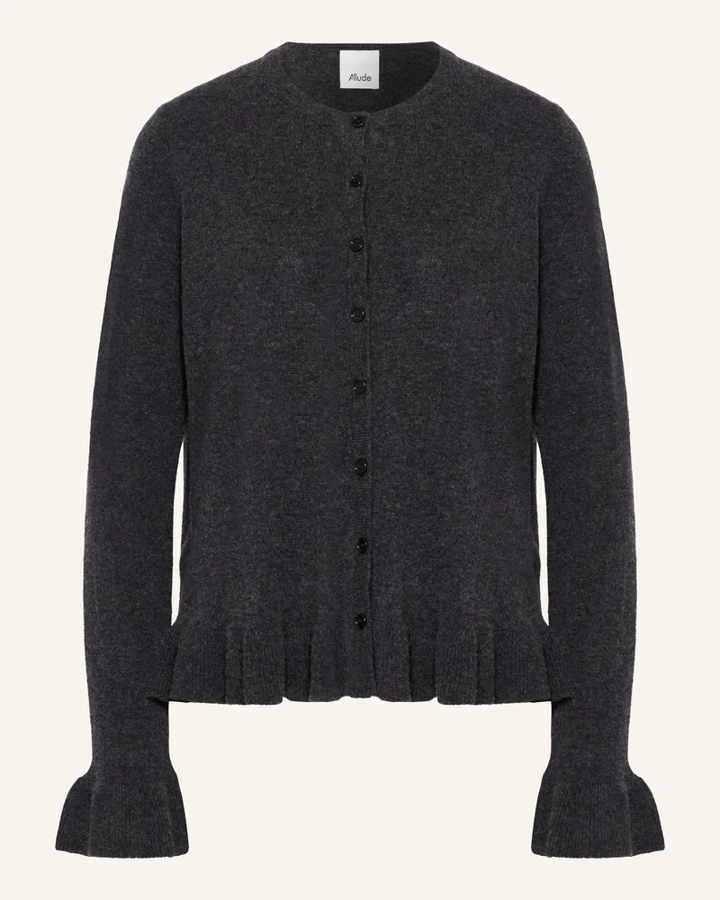 ALLUDE Strickjacke Mit Cashmere Und Rüschen grau Dunkelgrau