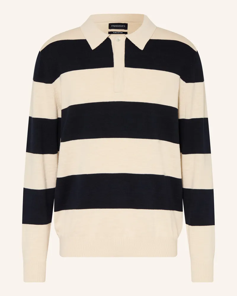 Strokesman's Strokesman Strick-Rugbyshirt blau Beige