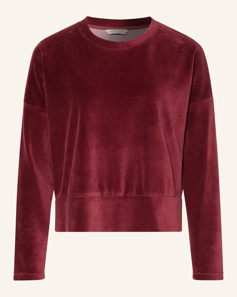 Herrlicher Sweatshirt Sena Aus Samt rot Dunkelrot