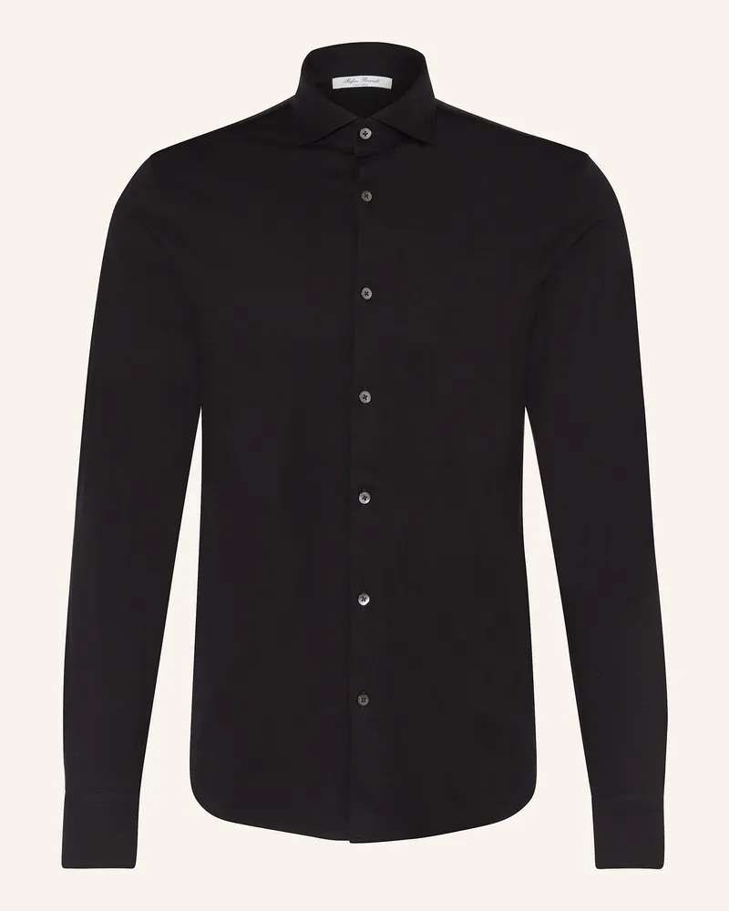 Stefan Brandt Jerseyhemd Otis Slim Fit schwarz Schwarz