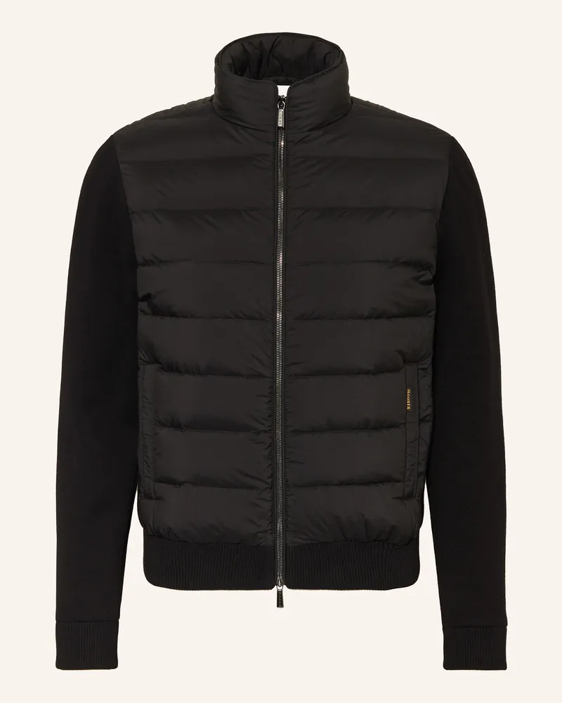 MOORER Daunenjacke im Materialmix Schwarz
