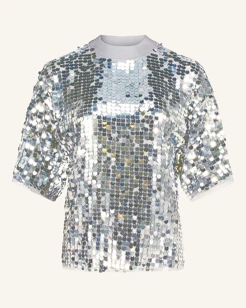 Cartoon T-Shirt mit Pailletten Grau