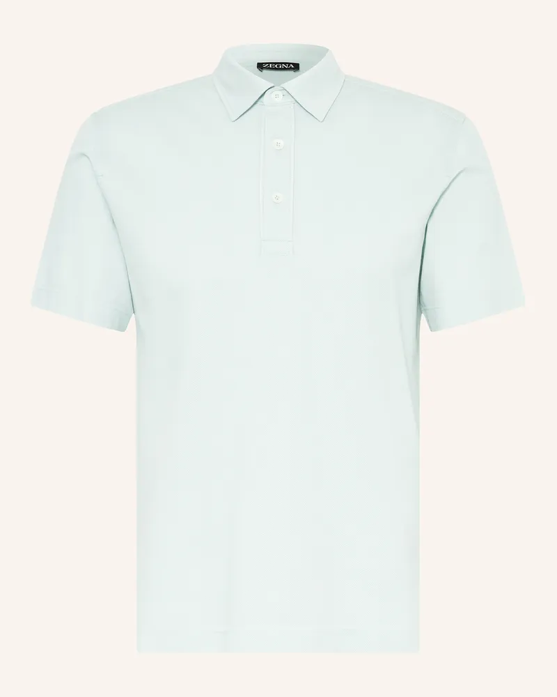 Ermenegildo Zegna Piqué-Poloshirt Hellblau
