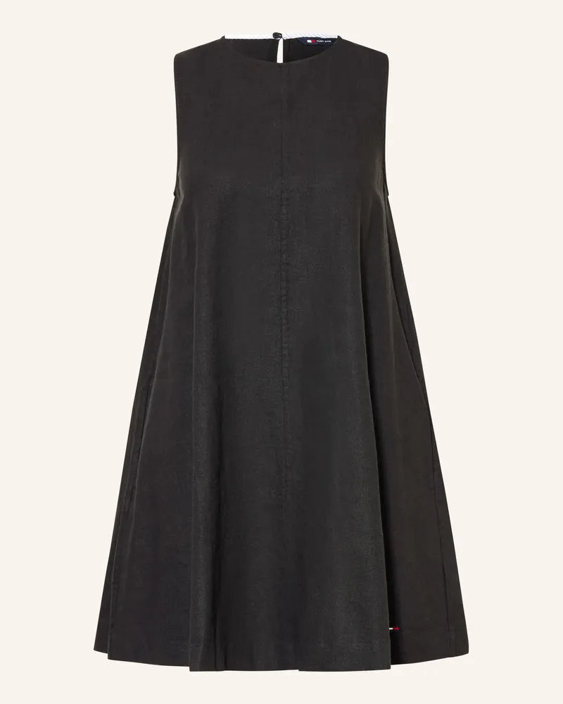 Tommy Hilfiger Kleid mit Leinen Schwarz