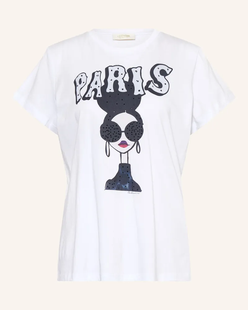 CATNOIR T-Shirt mit Schmucksteinen Weiss
