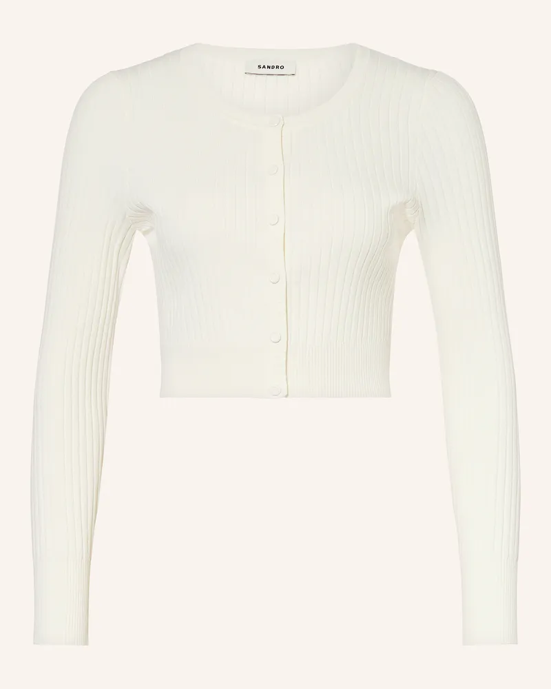 Sandro Cropped-Strickjacke Ecru