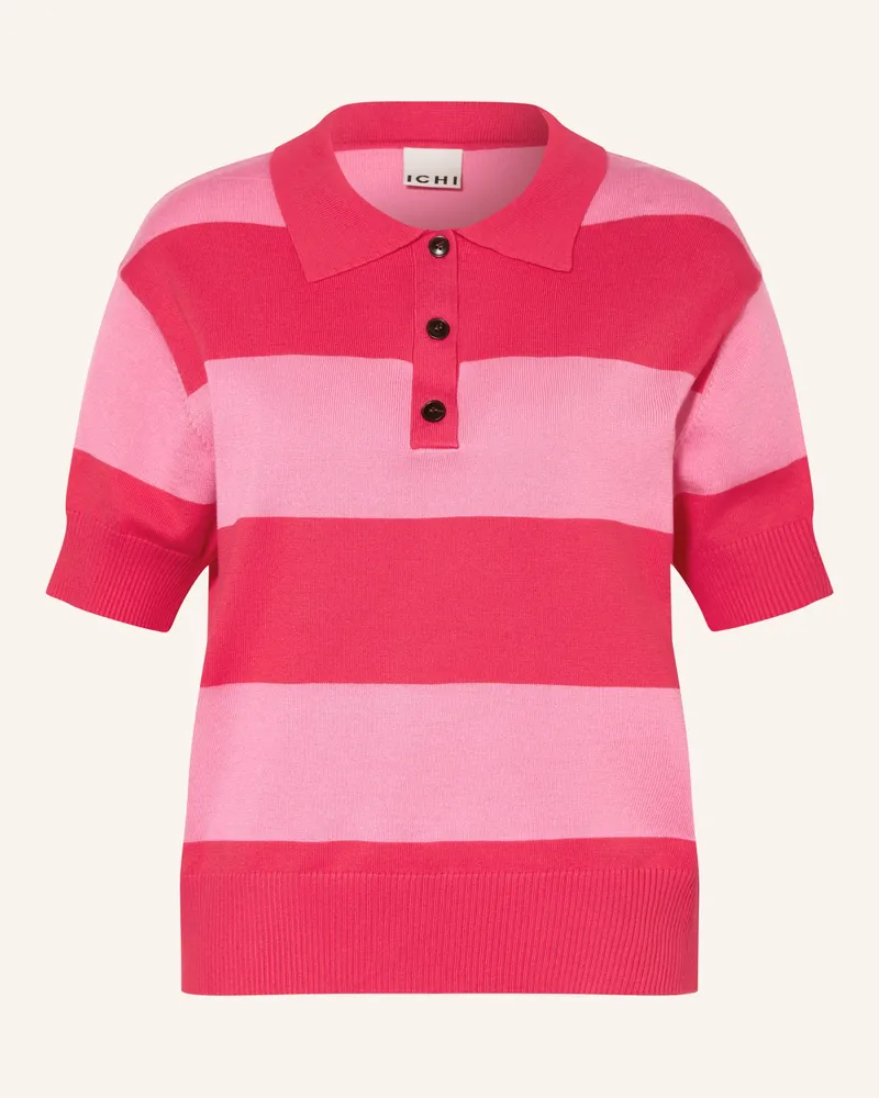 ICHI Strick-Poloshirt Ihluls pink Rot
