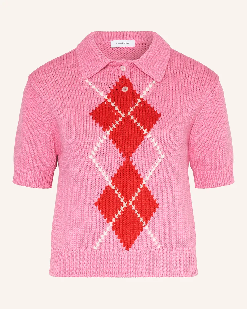 Darling Harbour Strick-Poloshirt pink Pink
