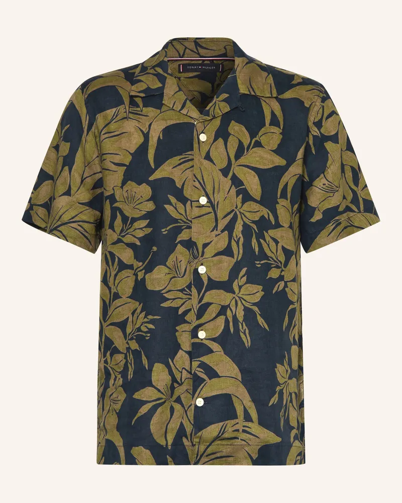 Tommy Hilfiger Resorthemd Regular Fit aus Leinen Dunkelblau