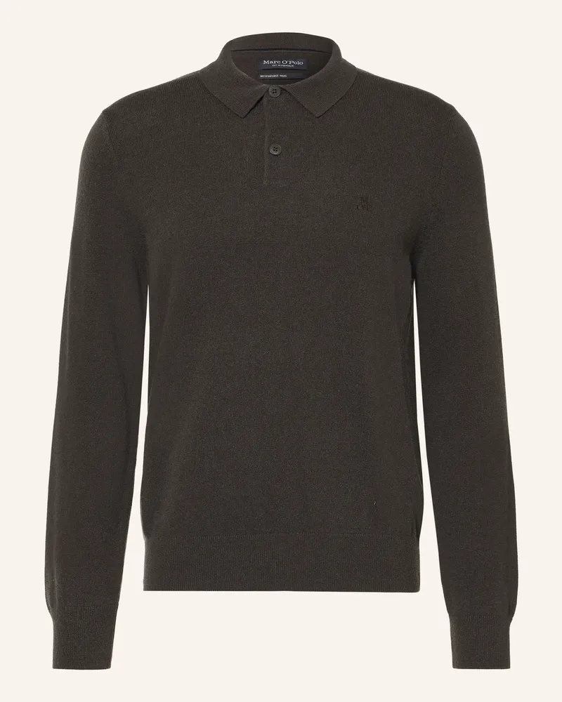 Marc O'Polo Strick-Poloshirt braun Dunkelbraun