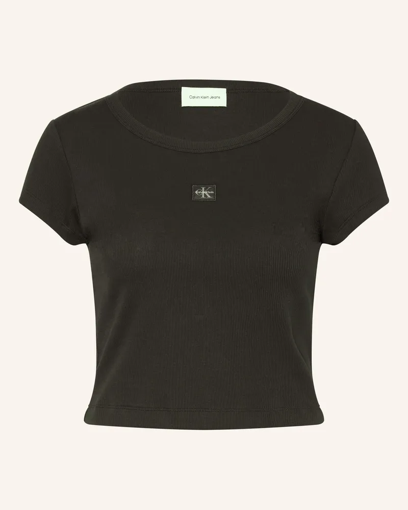 Calvin Klein Cropped-Shirt schwarz Schwarz