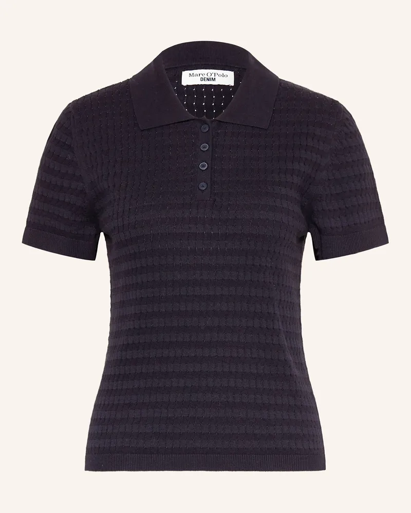 Marc O'Polo Strick-Poloshirt Dunkelblau