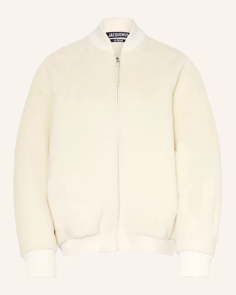 Jacquemus Alpaka-Blouson Le Blouson Pilu weiss Ecru