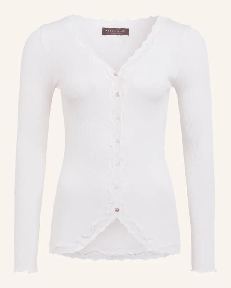 Rosemunde Strickjacke Babette Aus Seide weiss Weiss