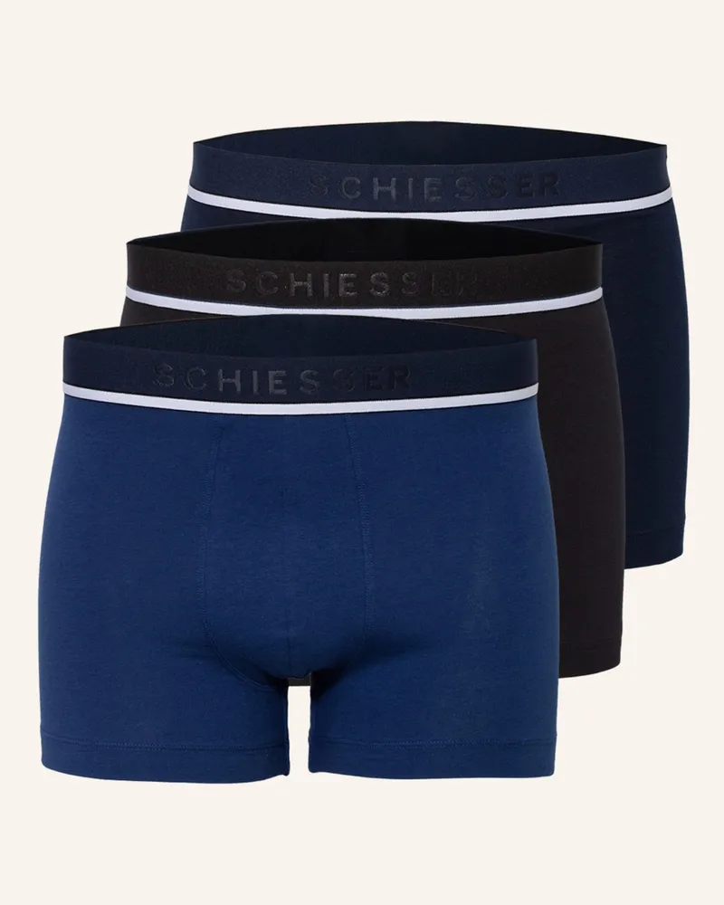 Schiesser 3er-Pack Boxershorts 95/5 Schwarz