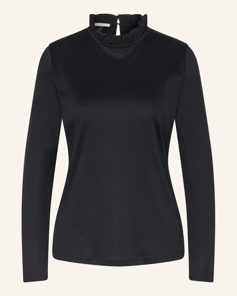 lilienfels Longsleeve mit Rüschen Schwarz