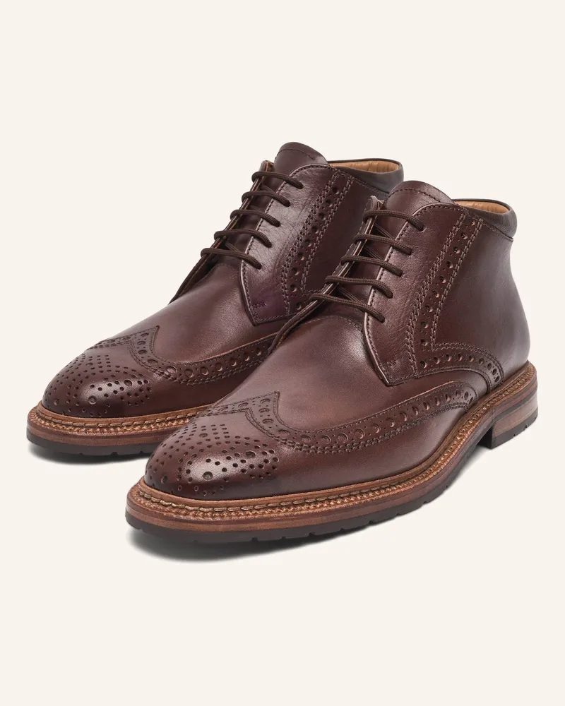 Heinrich Dinkelacker Schnürboots LUZERN FULL BROGUE BC Dunkelbraun