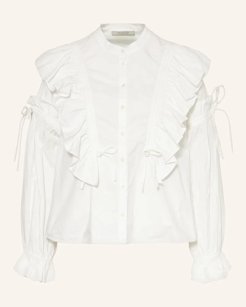 AllSaints Bluse LULU mit Volants Weiss