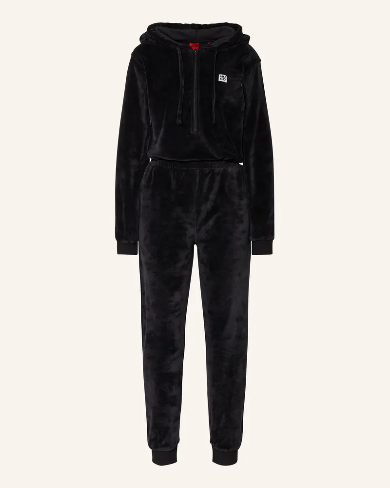 HUGO BOSS Lounge-Jumpsuit VELVET aus Nicki Schwarz