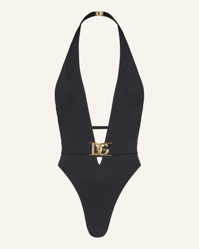 Dolce & Gabbana Neckholder-Badeanzug Essentials schwarz Schwarz