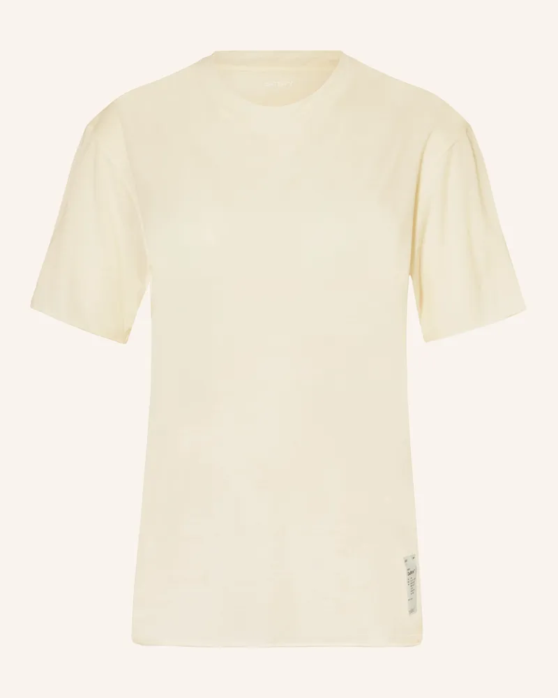 Satisfy Laufshirt Cloudmerino™ Aus Merinowolle weiss Creme