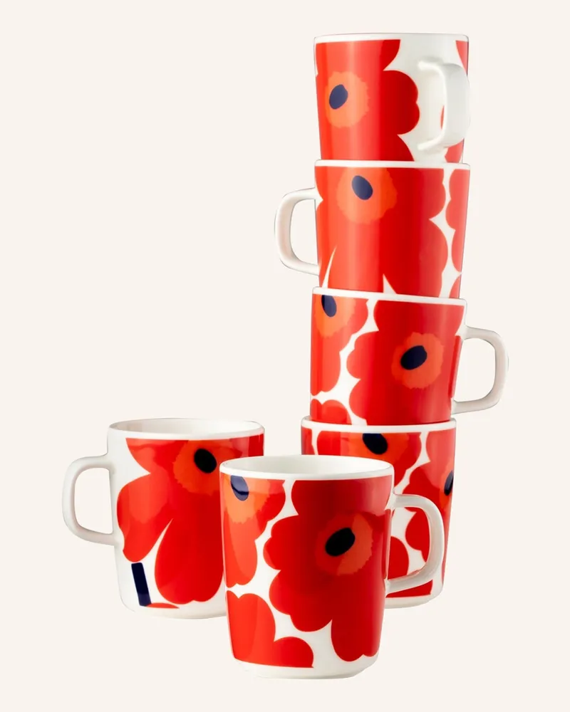 Marimekko 6er-Set Henkelbecher OIVA/UNIKKO Creme