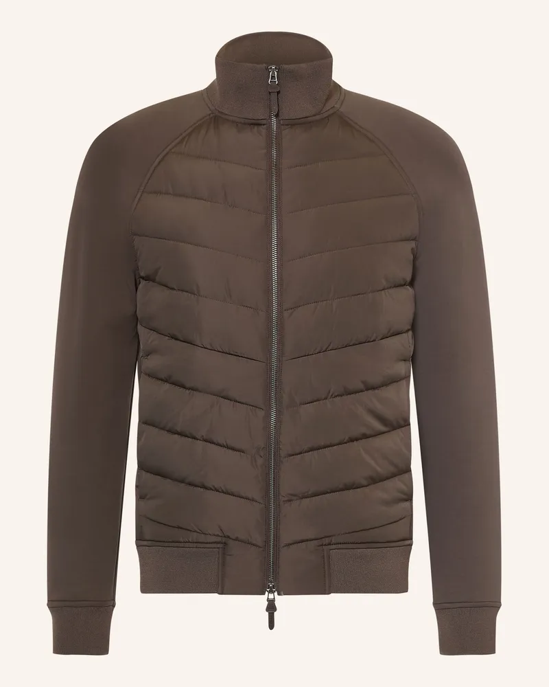 Reiss Blouson Calvorn Im Materialmix braun Dunkelgrau