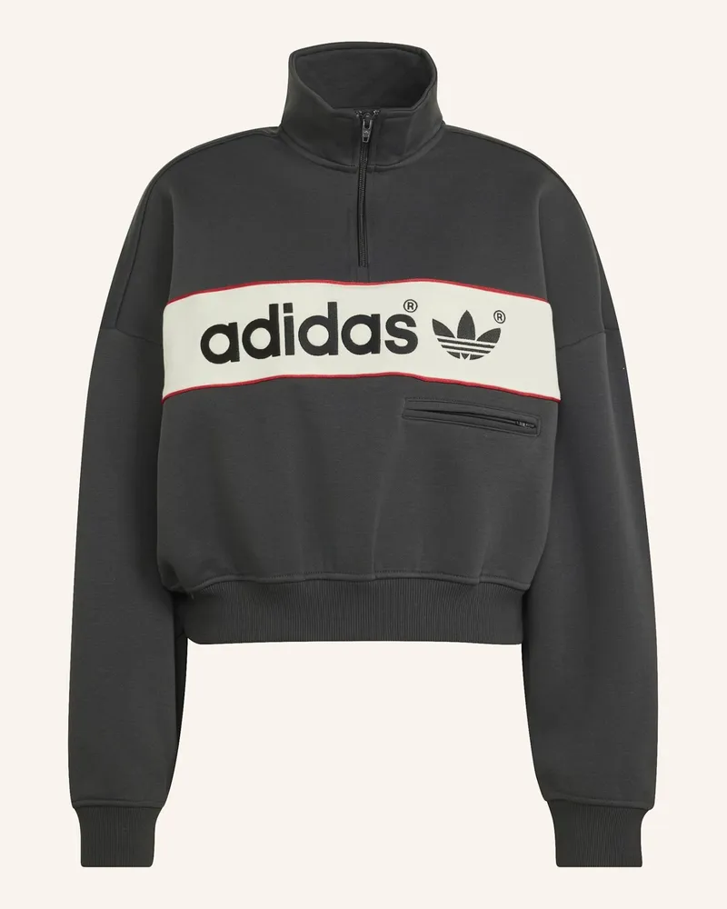 adidas Adisignature Ny Sweatshirt, Reissverschluss Bis Zur Brust schwarz Schwarz
