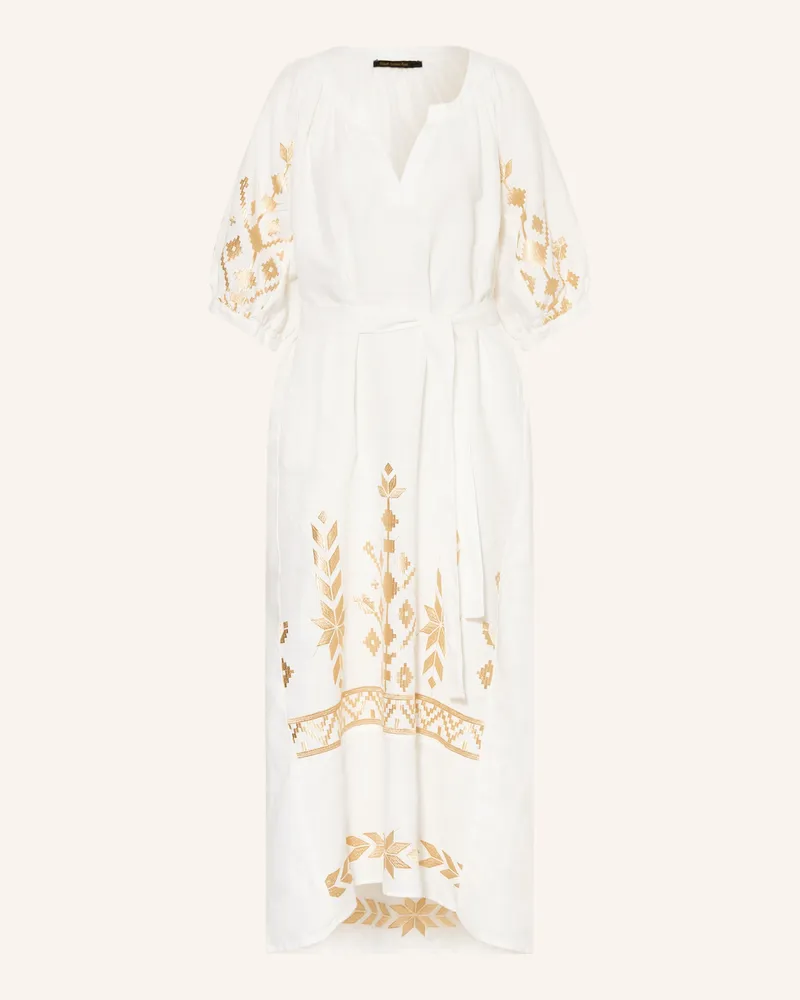 Greek Archaic Kori Strandkleid IOS aus Leinen mit 3/4-Arm Weiss