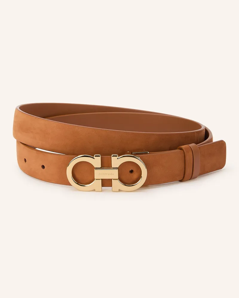 Ferragamo Ledergürtel braun Cognac