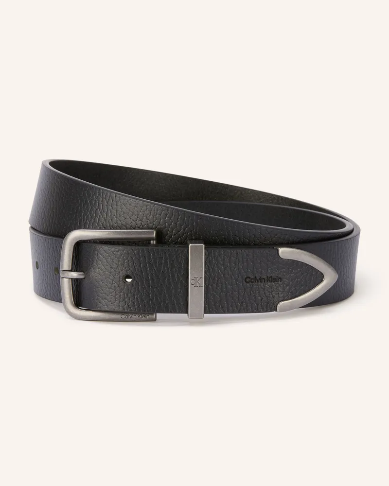 Calvin Klein Ledergürtel schwarz Schwarz