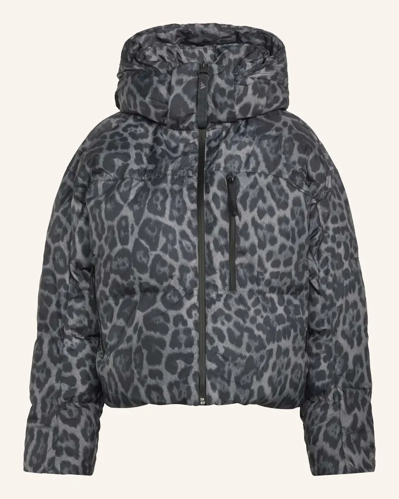 adidas Steppjacke Adidas By Stella Mccartney Short Padded Printed Mit Abnehmbarer Kapuze grau Grau