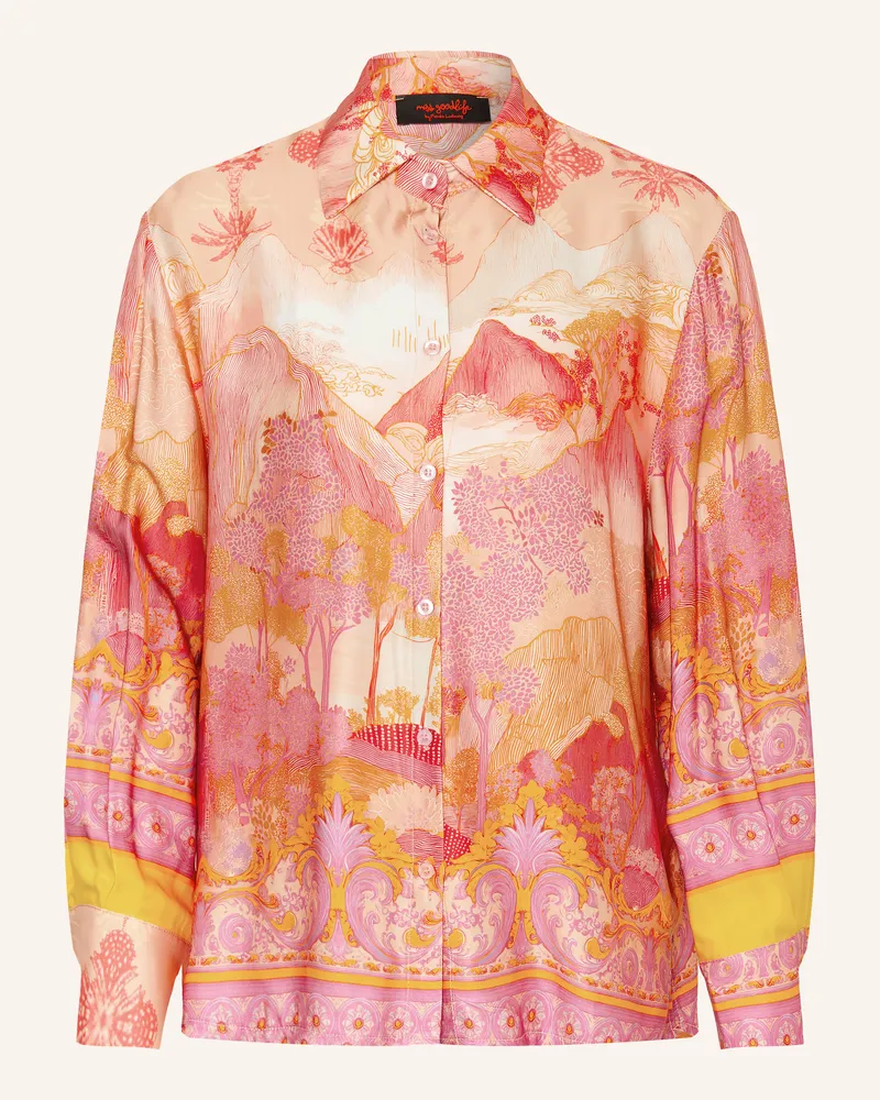 Miss Goodlife Hemdbluse Aus Satin beige Pink