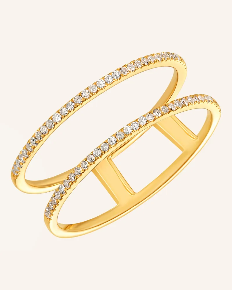 Leaf Ring Double Aus 18 Karat Gelbgold Mit Diamanten gold Gold