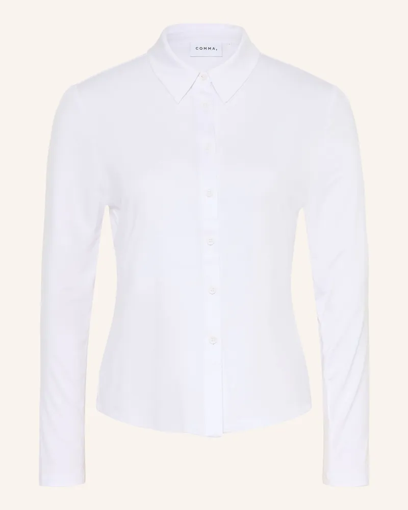 COMMA Hemdbluse Aus Jersey weiss Weiss