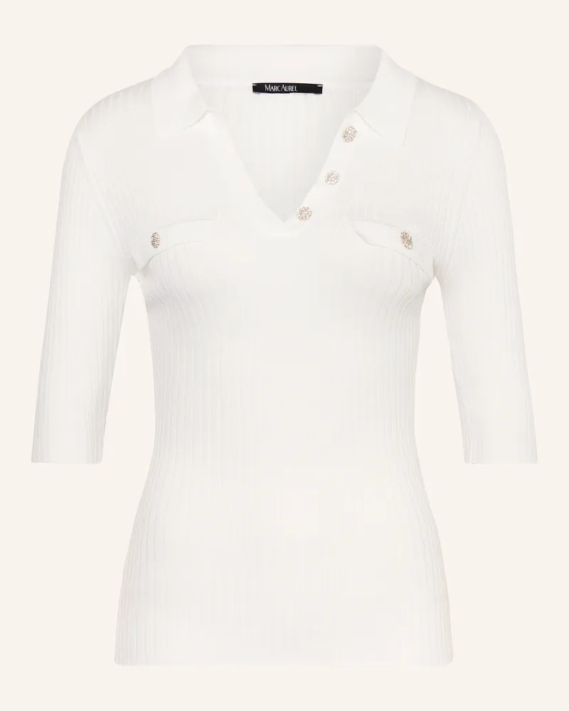 MARC AUREL Strick-Poloshirt weiss Weiss