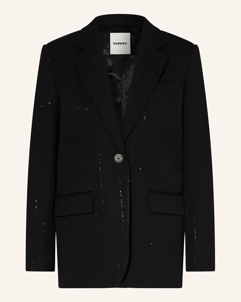Sandro Blazer mit Pailletten Schwarz
