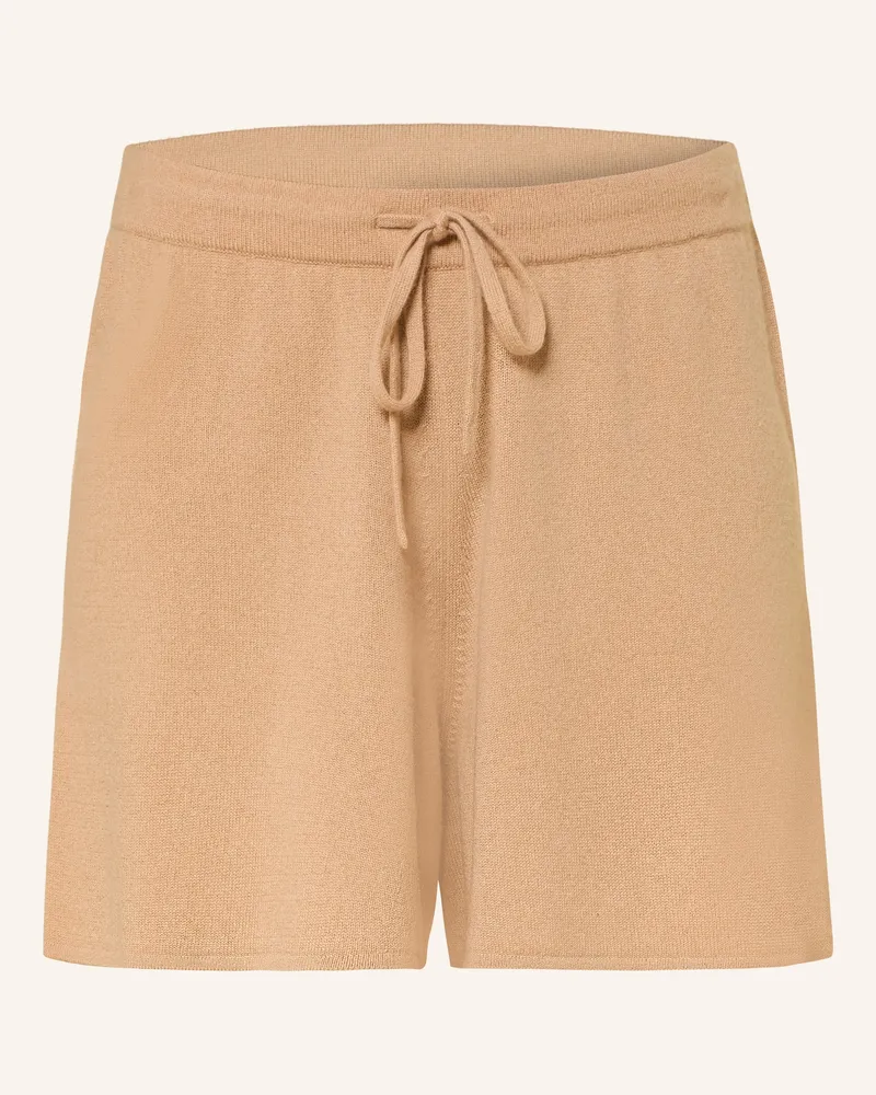 ALLUDE Strickshorts aus Cashmere Camel