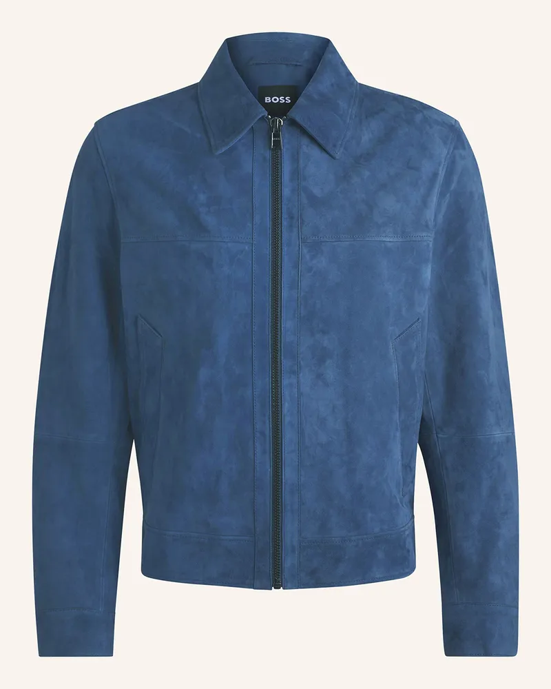 HUGO BOSS Lederjacke MALBANO Blau
