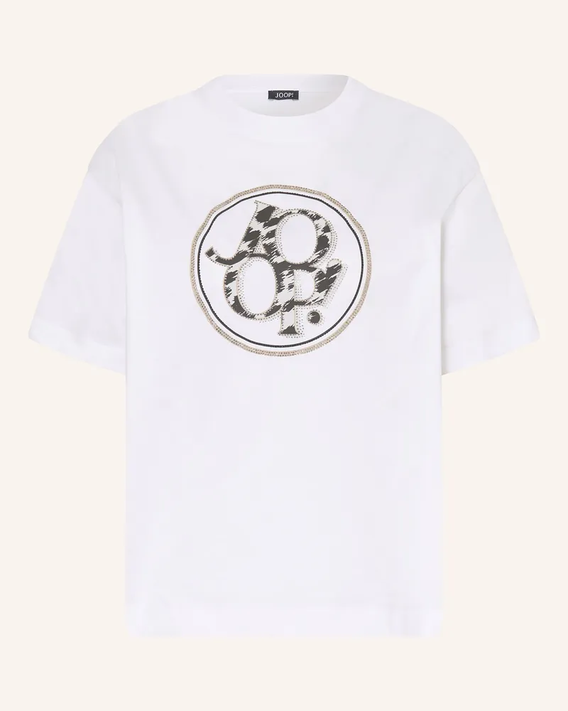 JOOP! T-Shirt mit Schmucksteinen Weiss